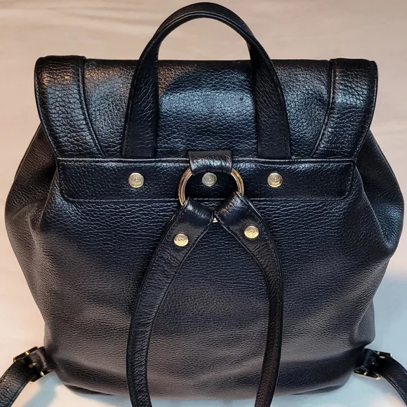 MCM Black Leather Mini Backpack with Gold Hardware MCM Black Leather Mini Backpack W/ Gold Studs | eBay main image 3